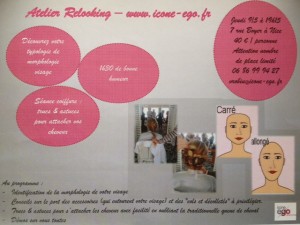 Atelier Relooking Icone-ego à Nice, jeudi 9-5-2013 à 19h15, comment mettre en valeur son visage